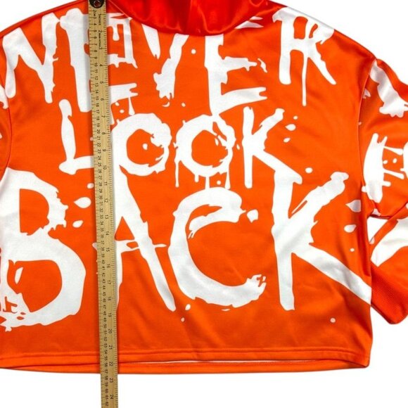 Men's Orange "Never Look Back" Graphic Hoodie Size M - Picture 6 of 6